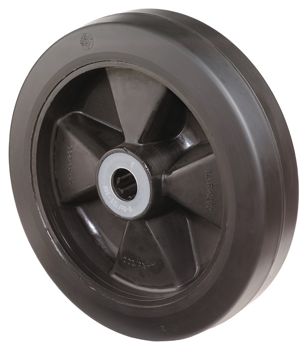 BS Rollen Ersatzrad Rad-Ø 200 mm Tragfähigkeit 400 kg Elastikgummi schwarz Achs-Ø 20 mm Nabenlänge 58 mm