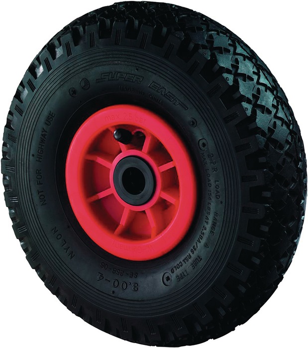 BS Rollen Luftrad Rad-Ø 400 mm Tragfähigkeit 160 kg Ersatzrad Rillenprofil Rollenlager