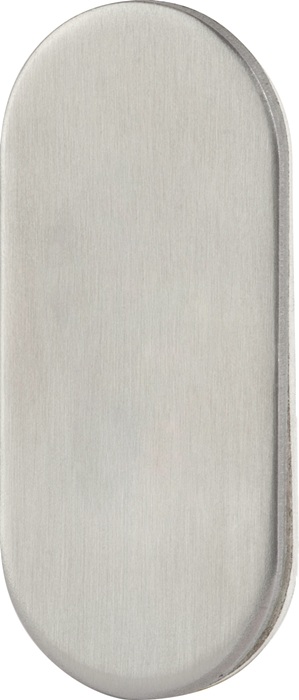 HERMAT Kleberosette Edelstahl matt 60 Schildstärke 3 mm blind oval