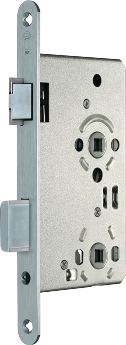 SSF Zimmertür-Einsteckschloss BAD 20/ 55/78/8 mm DIN links silber abgerundet Klasse 3 Zinkdruckguss