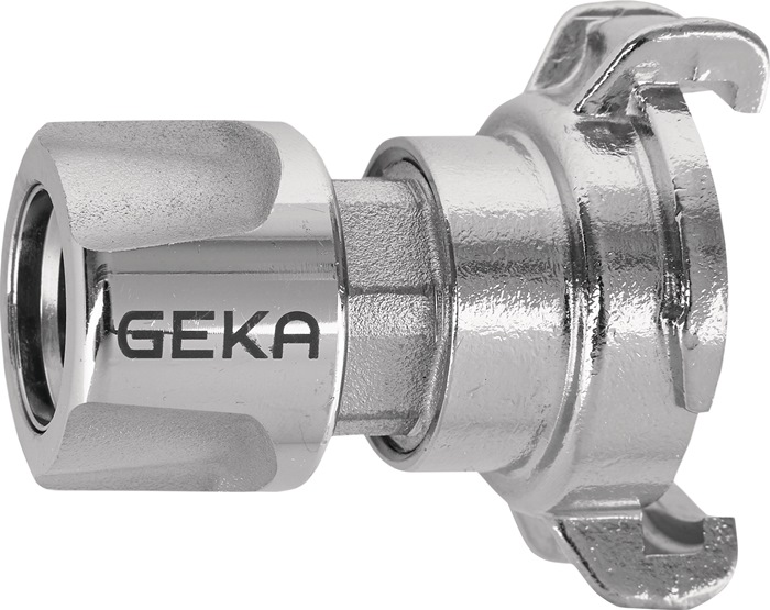 GEKA Übergangsstück plus Messing verchromt Klaue und Steckbuchse