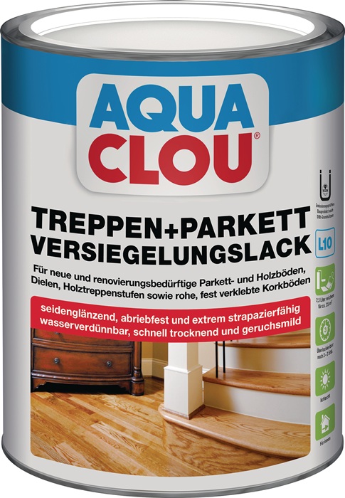 CLOU Treppen-/Parkettversiegelungslack L10 farblos seidenglanz 2,5 l