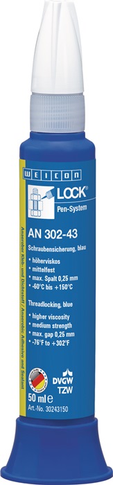 Weicon Schraubensicherung LOCK® AN 302-43 50 ml mittelfest hochviskos blau DVGW, KTW