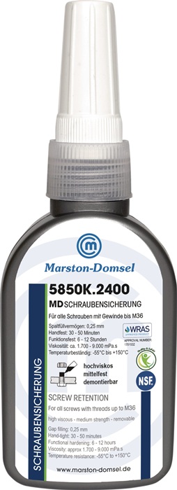 MARSTON Schraubensicherung MD-5850K.2400 50 g mittelfest hochviskos blau NSF S6