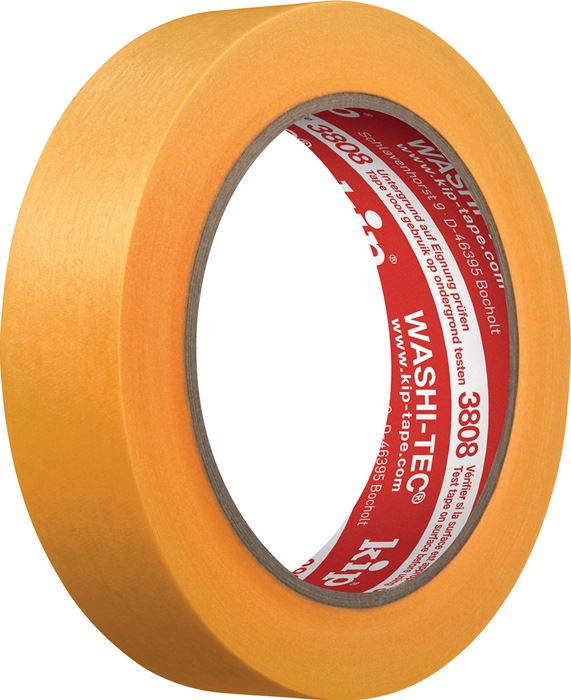 Kip Abdeckband 3808 WASHI-TEC® Premium Goldkrepp® glatt orange Länge 50 m Breite 24 mm