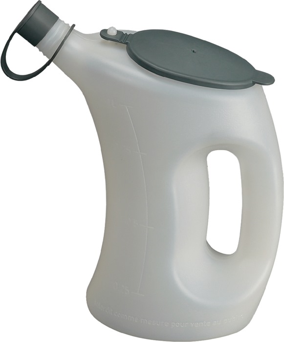 PRESSOL Messbecher 2 l m. Schutzdeckel/Schutzkappe am Auslauf HDPE