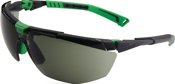 UNIVET Schutzbrille 5X1030005 EN 166, EN 170, EN 172 FT KN Bügel metallgrau/grün, Scheibe G15 Polycarbonat