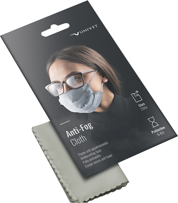 UNIVET Mikrofaser-Antibeschlagtuch grau