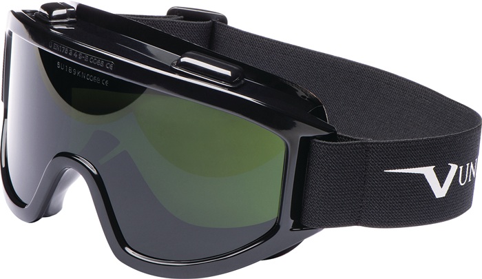 UNIVET Schweißer Vollsichtschutzbrille 601 EN 166, EN 169, EN 175 Rahmen grau / Scheibe grün IR5 Polycarbonat