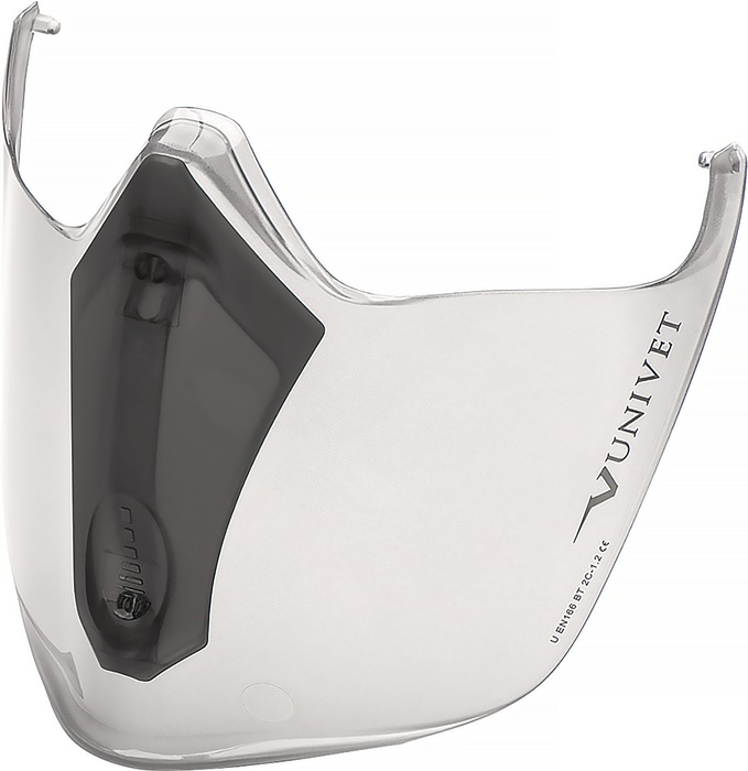 UNIVET Visier 6X3 Polycarbonat transparent/schwarz EN 166, EN 170