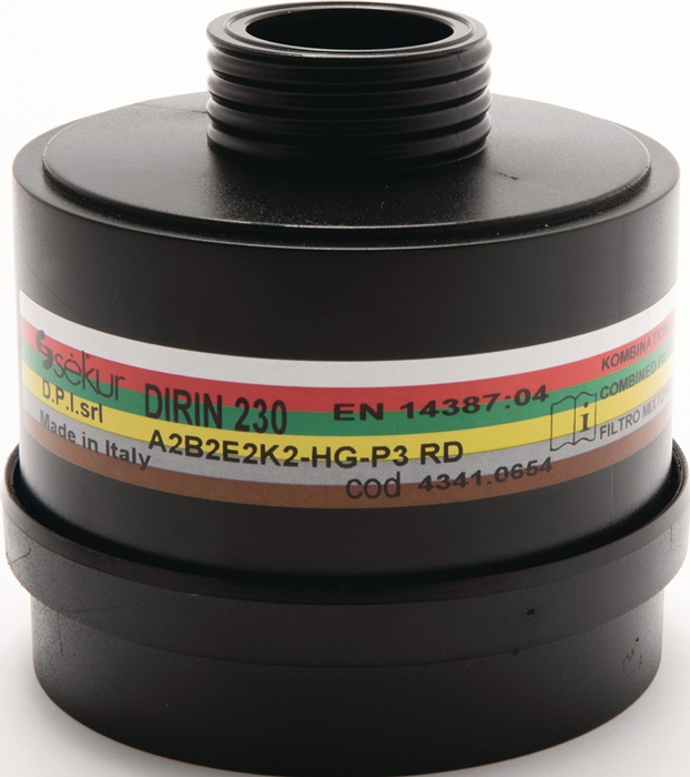 EKASTU Mehrbereichskombifilter DIRIN 230 EN 14387 A2 B2 E2 K2 Hg-P3 f.4000 370 800/4000 370 801/4000 370 829