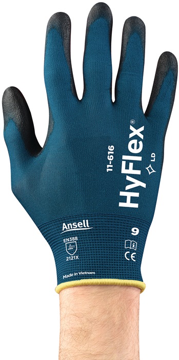 Ansell Handschuhe HyFlex® 11-616 Größe 7 grünblau/schwarz EN 388:2016 PSA-Kategorie II
