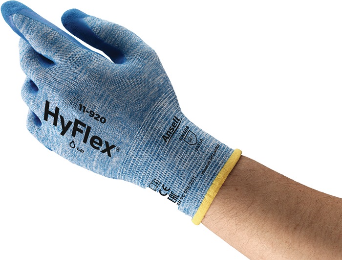 Ansell Handschuhe HyFlex® 11-920 Größe 8 blau EN 388 PSA-Kategorie II