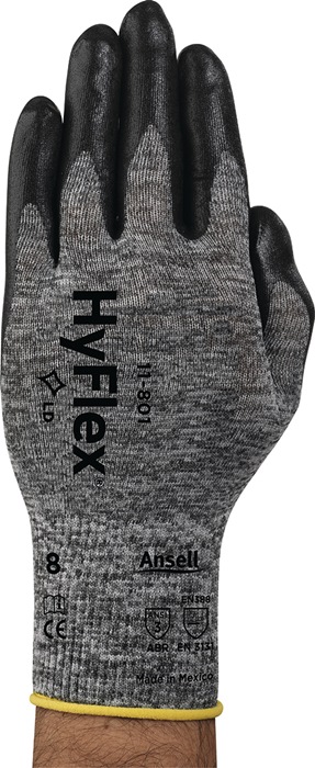 Ansell Handschuhe HyFlex 11-801 Größe 8 grau/schwarz EN 388 PSA-Kategorie II