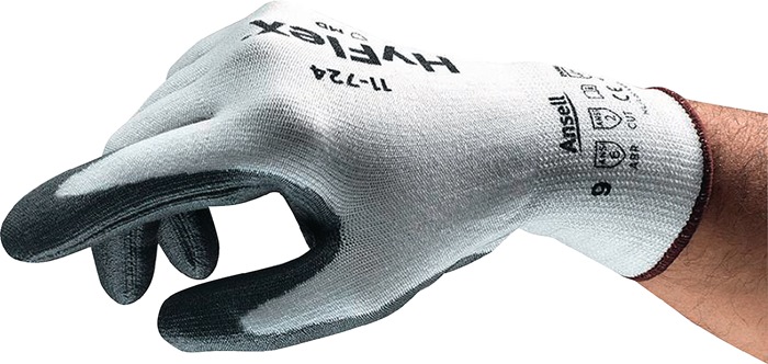 Ansell Schnittschutzhandschuhe HyFlex® 11-724 Größe 10 weiß/grau EN 388 PSA-Kategorie II