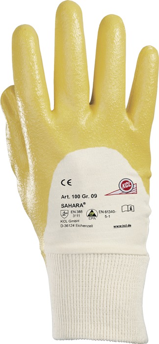 Honeywell Handschuhe Sahara 100 Größe 7 gelb BW-Trikot m.Nitril EN 388 PSA-Kategorie II