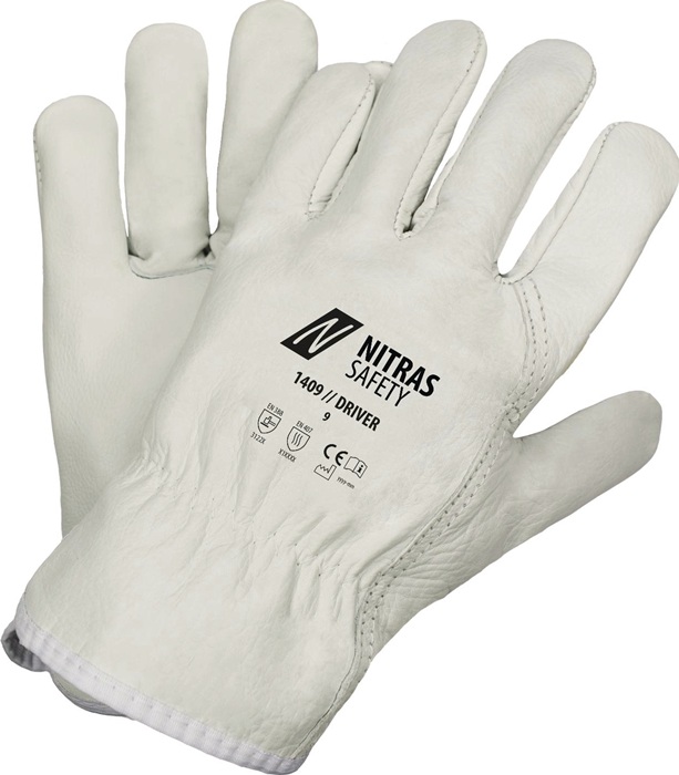 NITRAS Handschuhe Driver Größe 9 grau EN 388, EN 407 PSA-Kategorie II
