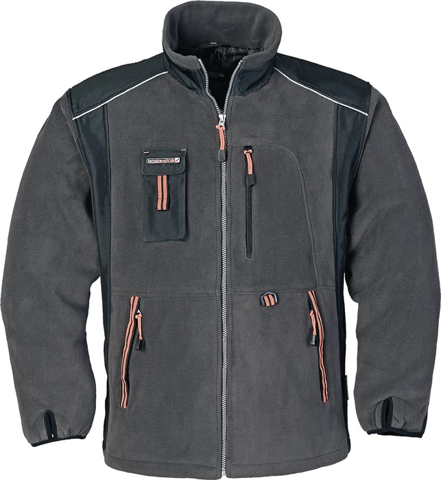 TERRATREND Fleecejacke Größe XXXL dunkelgrau/schwarz/orange