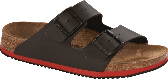 BIRKENSTOCK Sandale Arizona Super Grip Größe 39 W. schmal schwarz Birko Flor DIN EN ISO 20347