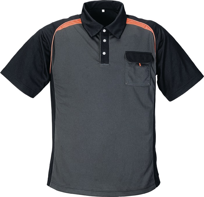 TERRATREND Herrenpoloshirt Größe XXL dunkelgrau/schwarz/orange