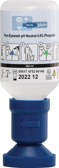 plum Augenspülflasche pH Neutral 200 ml 3 Jahre (ungeöffnete Flasche) DIN EN15154-4