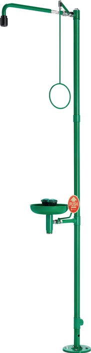 B-SAFETY Notdusche ClassicLine mit Augendusche mit Auffangbecken Bodenmontage Anschluss 3/4 IG ″