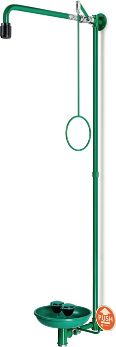B-SAFETY Notdusche ClassicLine mit zwei Brauseköpfen Wandmontage Anschluss 3/4 IG ″