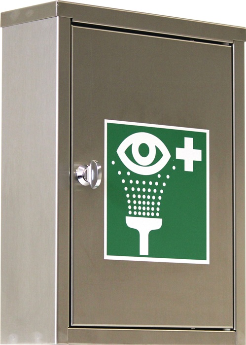 B-SAFETY Augenspülschrank leer Edelstahl V4A inkl. Piktogramm zum Aufkleben