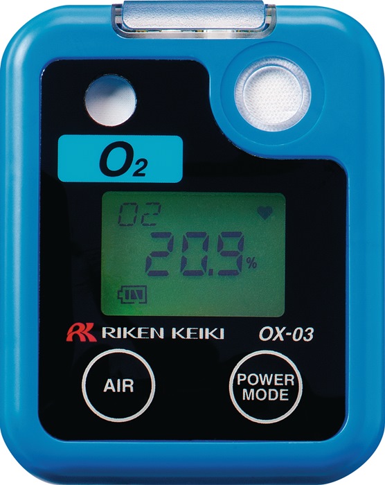 RIKEN KEIKI Gaswarngerät OX-03 Eingasmessgerät Sauerstoff Messbereich 0 - 40 Vol.%