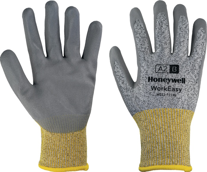 Honeywell Schnittschutzhandschuhe Workeasy 13G GY PU A2/B Größe 9 grau/gelb EN 388 PSA-Kategorie II