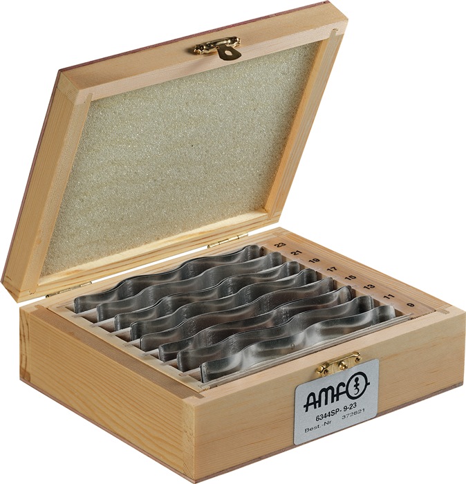 AMF Parallelunterlagensatz Nr. 6344SP Inhalt 8 Paar Größe 25-39 wellenförmig Länge 110 mm
