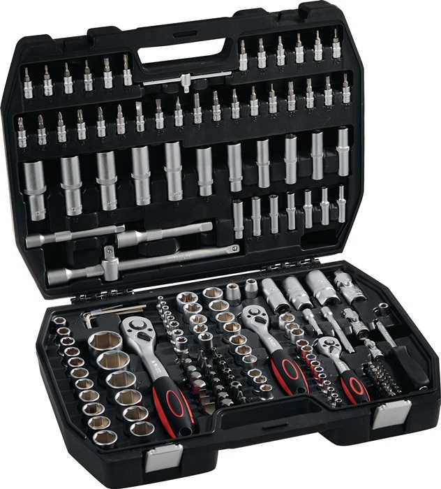 NOW Steckschlüsselsatz 171-teilig 1/4 + 3/8 + 1/2 ″ Schlüsselweiten 4-32 mm Anzahl Zähne 72/72/72 6-Kant