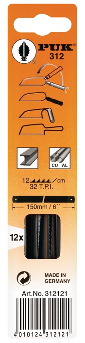 PUK Metallsägeblatt 312 Länge 150 mm Zähne per Zoll 32 1-seitig