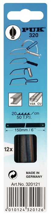 PUK Metallsägeblatt 320 Länge 150 mm Zähne per Zoll 50 1-seitig