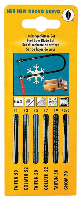 PUK Laubsägeblättersortiment 24-teilig passend für Handsägebögen für Holz / Metall