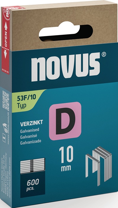 NOVUS Flachdrahtklammer D Typ 53 F B11,3xL10mm Drahtbreite 1,25 mm