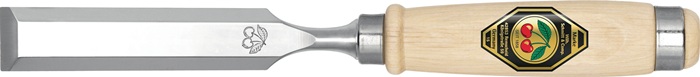 KIRSCHEN Stechbeitel Schneidenbreite 14 mm mit 2 Stahlzwingen Weißbuchenheft Ulmer Form