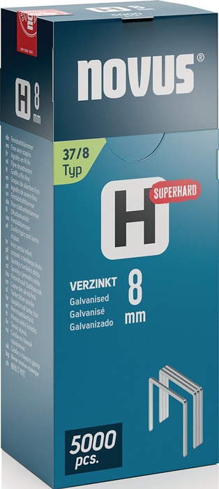 NOVUS Feindrahtklammer H Typ 37 Klammerbreite 10,6 mm 8 mm 0,75 mm superhart