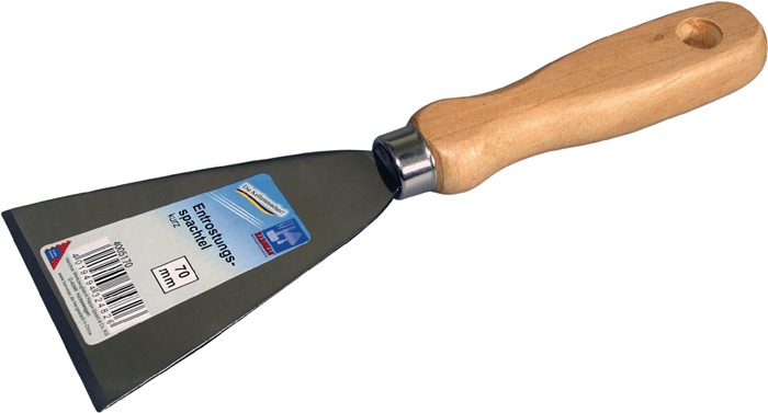 HAROMAC Entrostungsspachtel Breite 70 mm fein poliert Holz rund