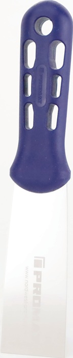 PROMAT Malerspachtel Breite 40 mm hochglanz-poliert Kunststoff flachoval, blau rostfreier säurebeständiger Edelstahl