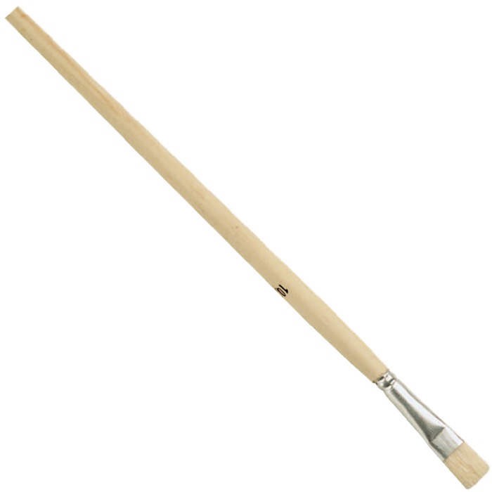 Nölle PROFI BRUSH Gussowpinsel Größe 14 Breite 10 mm Spitzenqual. helle Borsten Weißblech langer roher Holzstiel