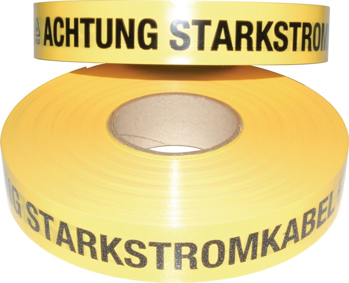 multicoll Trassenwarnband Aufdruck Achtung Starkstromkabel Breite 40 mm Länge 250 m gelb