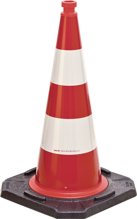 Quality Brand Leitkegel TL Höhe 500 mm BAST geprüft, 2 Streifen Gewicht 3,20 kg, 33 x 33 cm