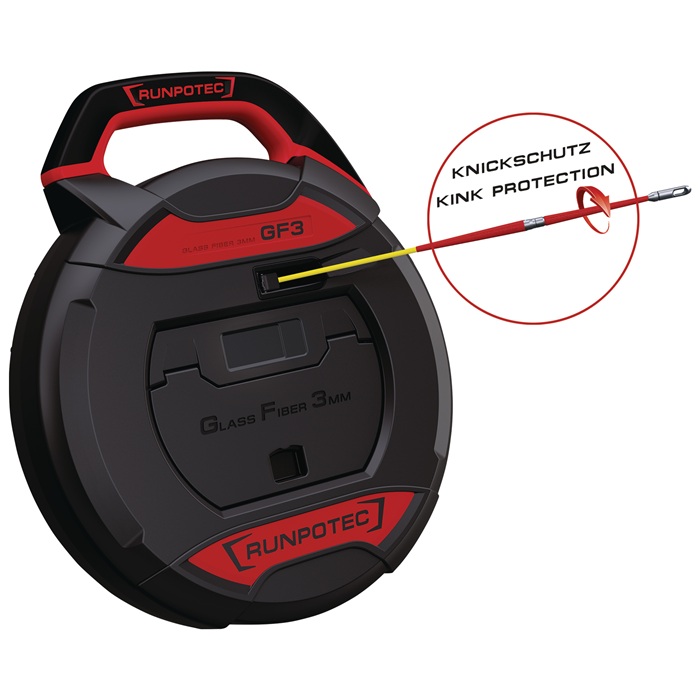 Runpotec Kabeleinziehgerät GF3 Bandlänge 50 m Biegeradius 38 mm ohne Meterzähler