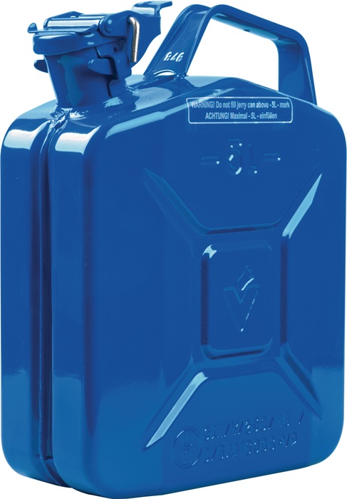 VALPRO Kraftstoffkanister 5 l Signalblau RAL 5005 Stahlblech 0,9 mm L230xB120xH310mm