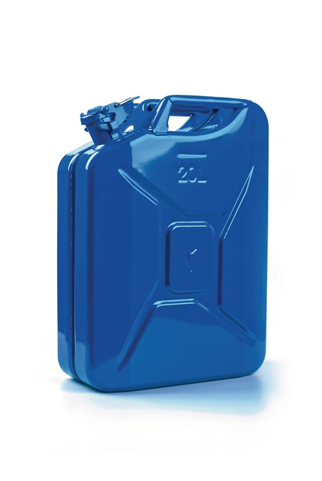 VALPRO Kraftstoffkanister 20 l Signalblau RAL 5005 Stahlblech 0,9 mm L345xB165xH470mm