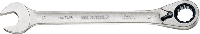 GEDORE Maulringratschenschlüssel 7 UR Schlüsselweite 18 mm Länge 237 mm umschaltbar, Ringseite 13 °
