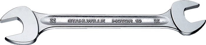 STAHLWILLE Doppelmaulschlüssel MOTOR 10 19 x 22 mm Länge 235 mm verchromt