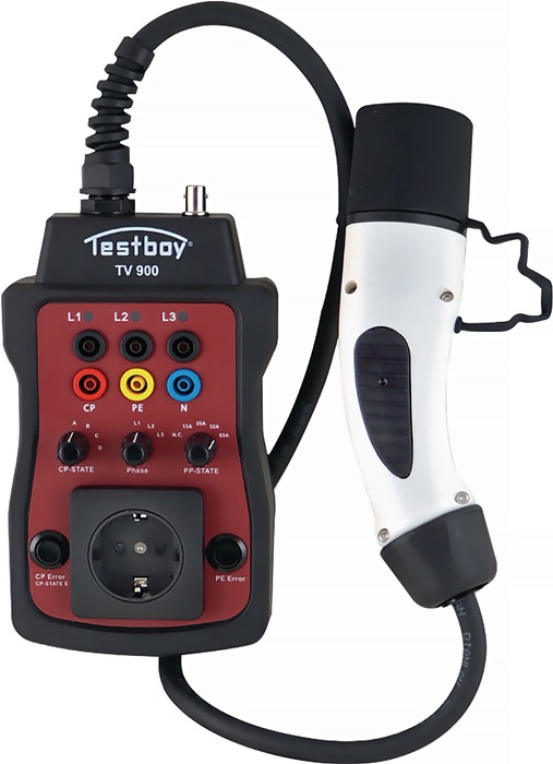 Testboy Ladesäulenprüfadapter TV 900 für Typ-2 Ladesäulen L275xB120xH60mm