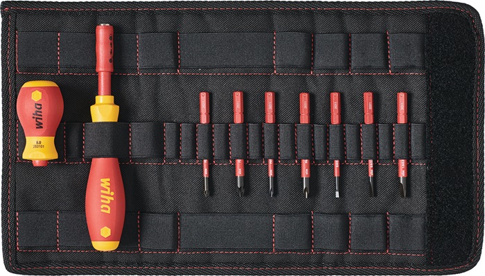WIHA Schraubendrehersatz SlimVario® 9-teilig mit Wechselklingen VDE isoliert